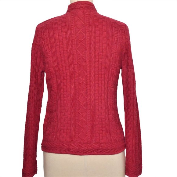 L.L. Bean 100% Cotton  Chunky Knit  Cardigan  Sweater Size S - Picture 2 of 9